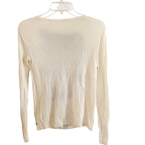 Banjo & Matilda Cream Palm Tree Silk Cashmere Blend Intarsia Sweater Small - Picture 5 of 8